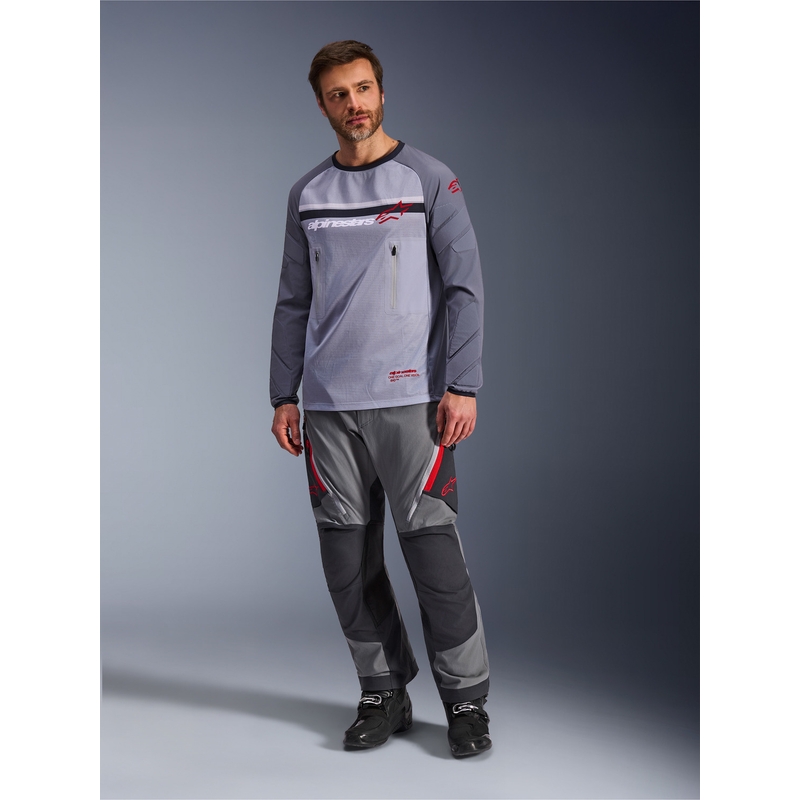 Alpinestars Maxdura Dual мотокрос фланелка светло сиво-тъмно сиво-оранжева