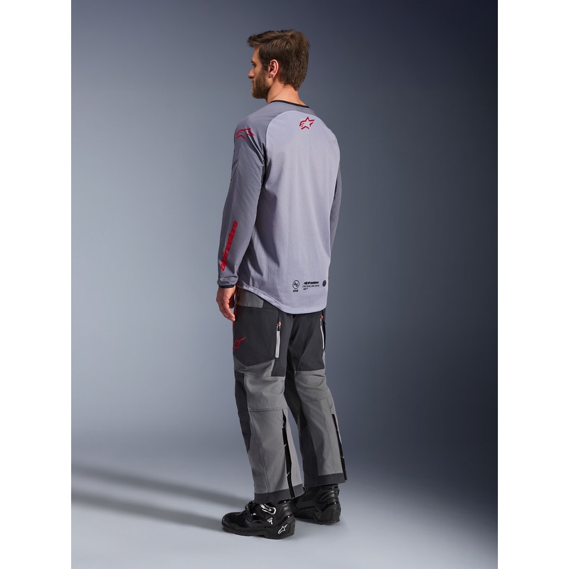 Alpinestars Maxdura Dual мотокрос фланелка светло сиво-тъмно сиво-оранжева