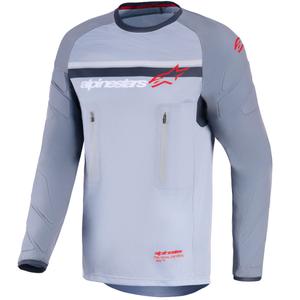 Alpinestars Maxdura Dual мотокрос фланелка светло сиво-тъмно сиво-оранжева