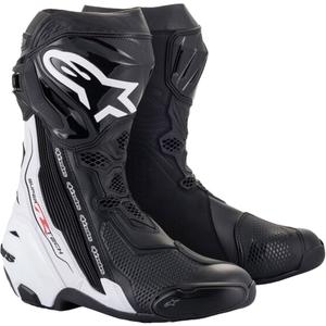 Alpinestars Supertech R черно-бели ботуши за мотоциклет