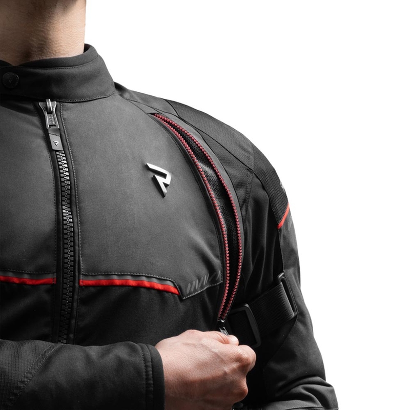 Мотоциклетно яке Rebelhorn Swift черно-тъмносиво-червено
