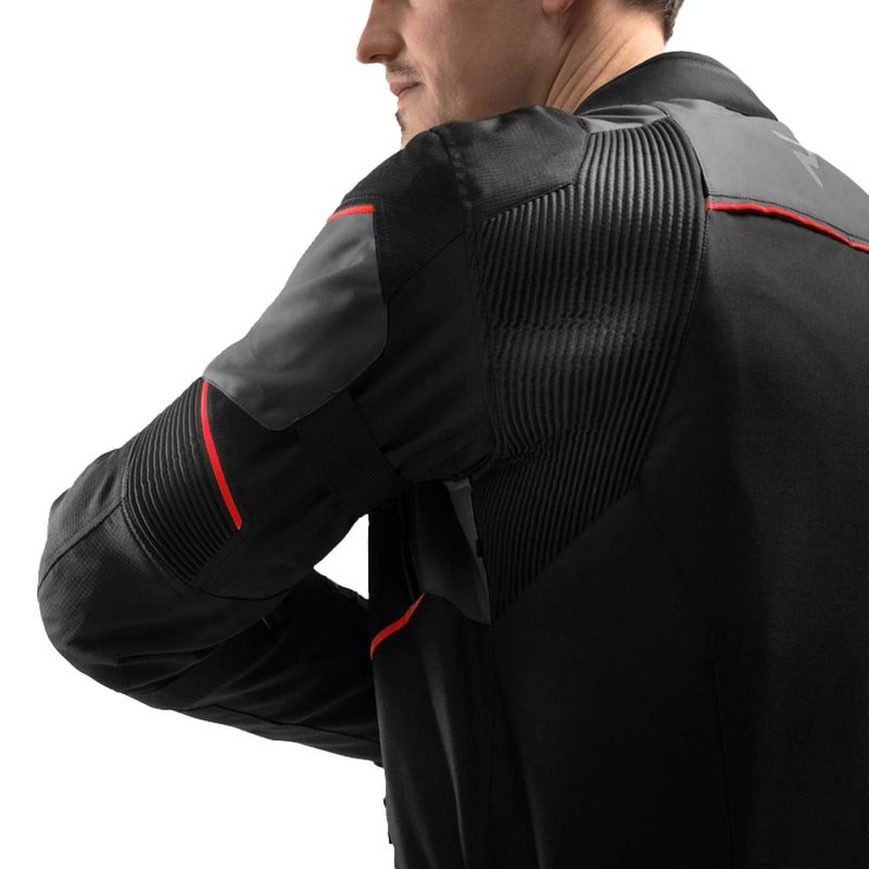 Мотоциклетно яке Rebelhorn Swift черно-тъмносиво-червено