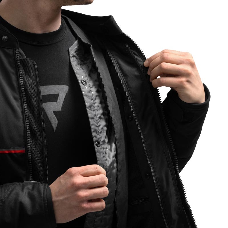 Мотоциклетно яке Rebelhorn Swift черно-тъмносиво-червено