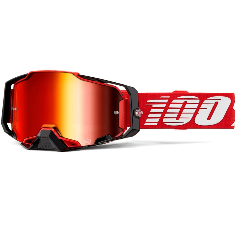 Мотокрос очила 100% Armega Red с червен плексиглас