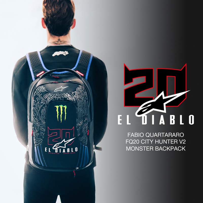 Раница Alpinestars City Hunter V2 FQ20 Monster Collection, черно-флуоресцентно червено-синьо-зелено, 22 л разпродажба