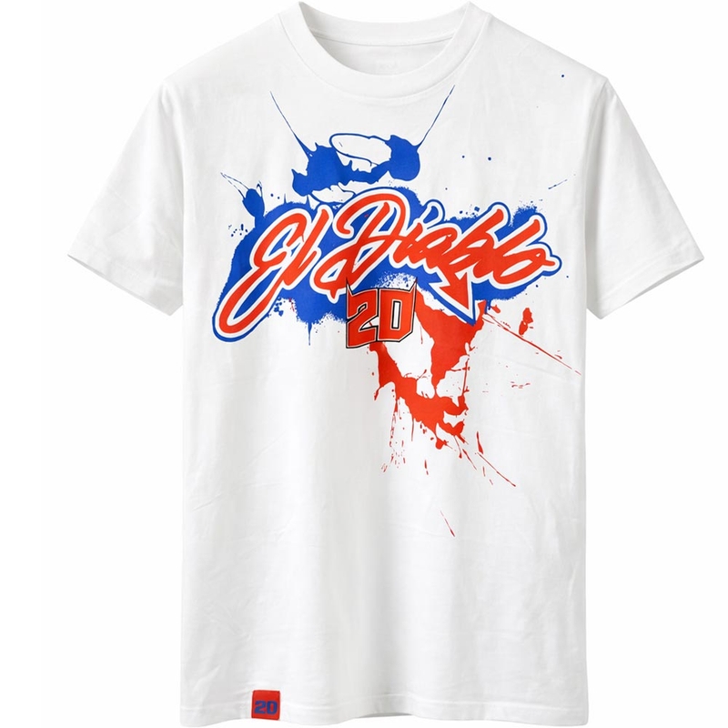 Тениска Ducati Fabio Quartararo 20 с цветен мотив, бяла