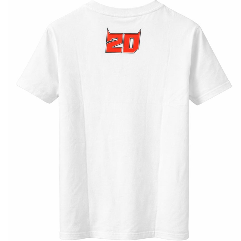 Тениска Ducati Fabio Quartararo 20 с цветен мотив, бяла