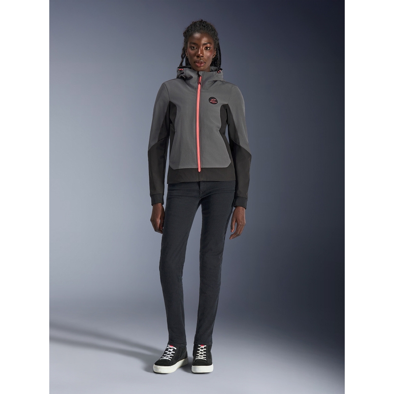 Дамско мотоциклетно яке Alpinestars Stella Radium Tech Hoodie, тъмносиво-черно-розово