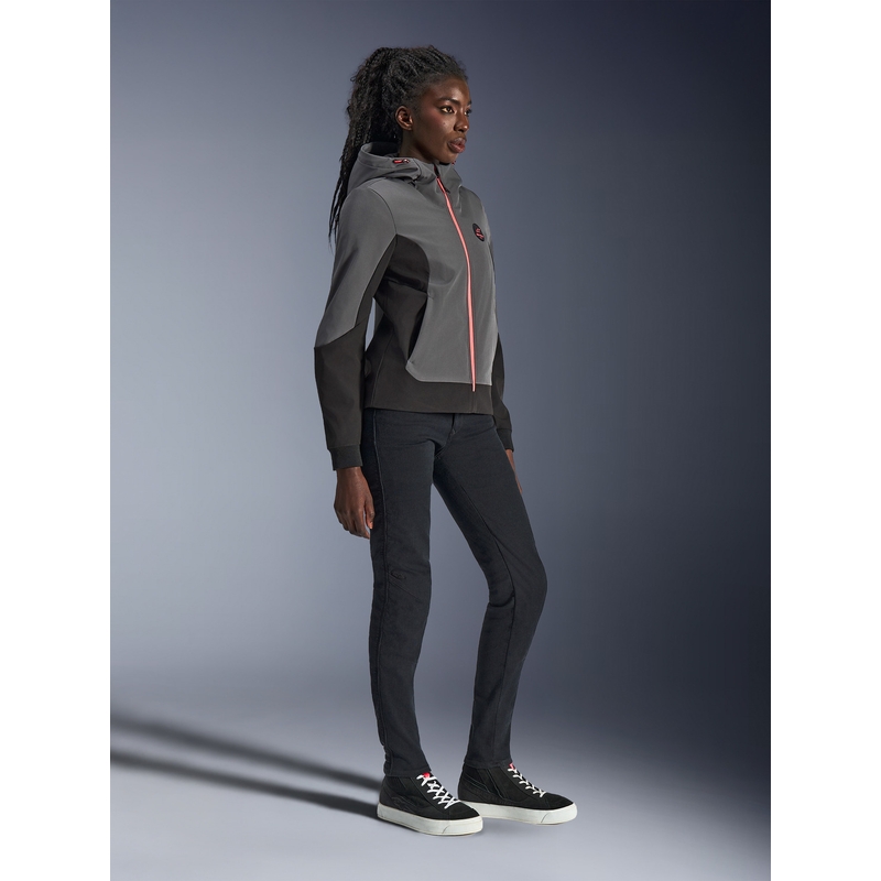 Дамско мотоциклетно яке Alpinestars Stella Radium Tech Hoodie, тъмносиво-черно-розово