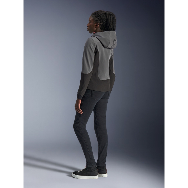 Дамско мотоциклетно яке Alpinestars Stella Radium Tech Hoodie, тъмносиво-черно-розово