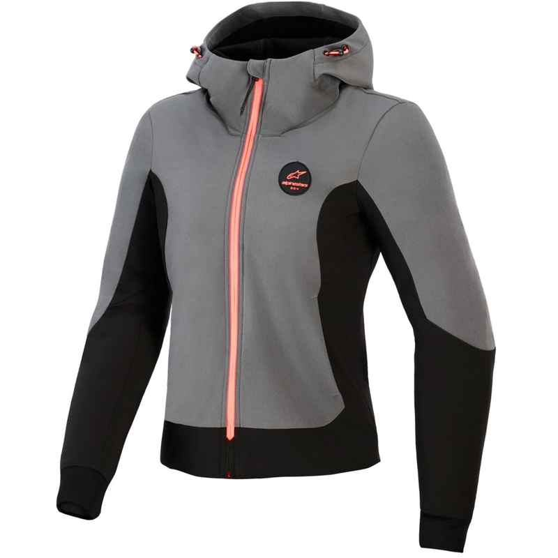 Дамско мотоциклетно яке Alpinestars Stella Radium Tech Hoodie, тъмносиво-черно-розово
