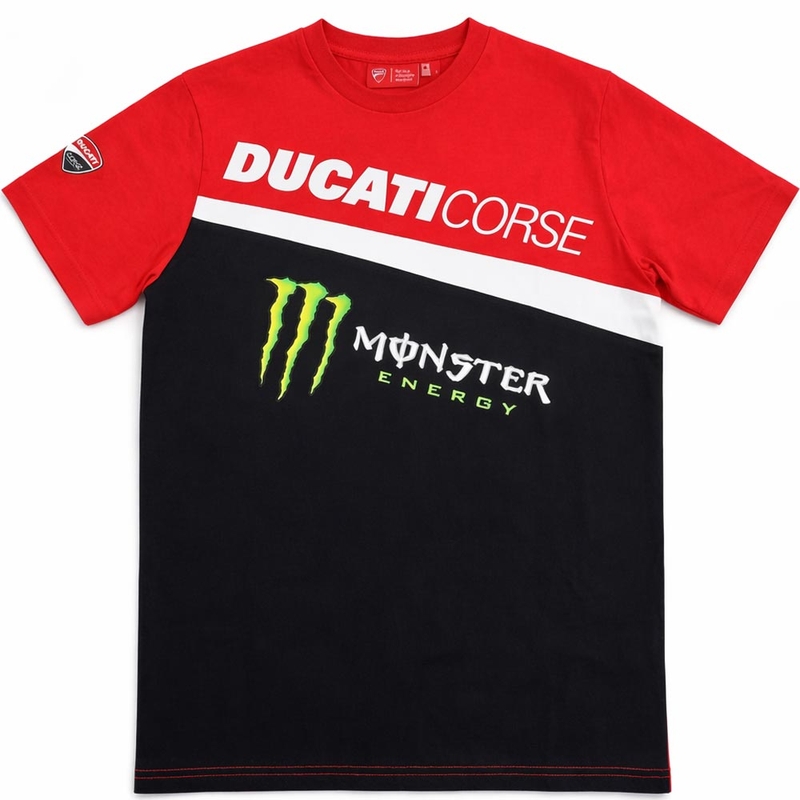Тениска Ducati Corse Monster Diagonal червено-черна