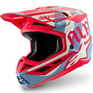 Alpinestars Supertech S-M7 лимитирана серия Beast Coast мотокрос каска сиво-черно-оранжева