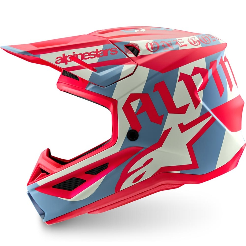 Alpinestars Supertech S-M7 лимитирана серия Beast Coast мотокрос каска сиво-черно-оранжева