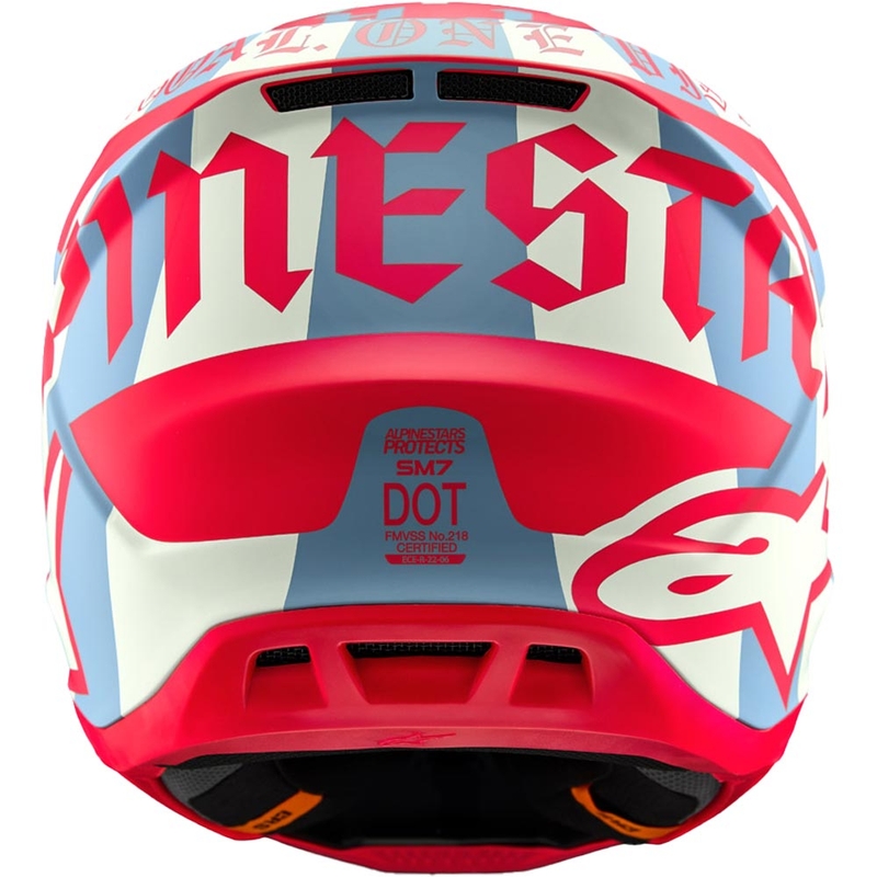 Alpinestars Supertech S-M7 лимитирана серия Beast Coast мотокрос каска сиво-черно-оранжева