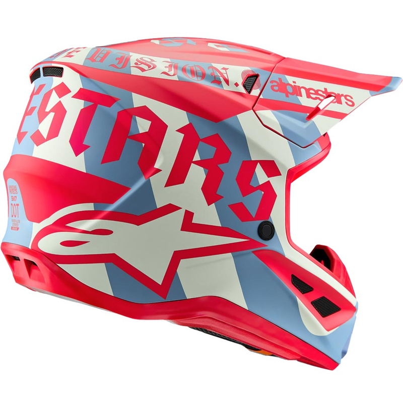 Alpinestars Supertech S-M7 лимитирана серия Beast Coast мотокрос каска сиво-черно-оранжева