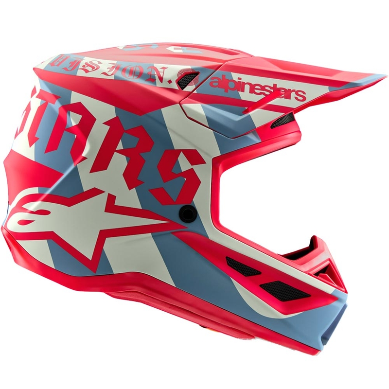 Alpinestars Supertech S-M7 лимитирана серия Beast Coast мотокрос каска сиво-черно-оранжева