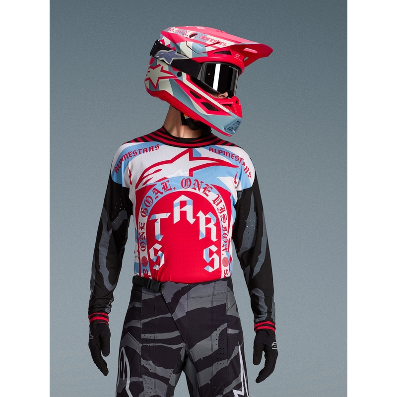 Alpinestars Techstar лимитирана серия Beast Coast мотокрос фланелка, сиво-черно-оранжева