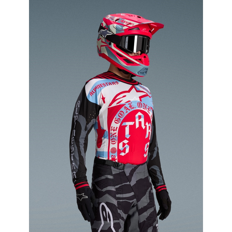 Alpinestars Techstar лимитирана серия Beast Coast мотокрос фланелка, сиво-черно-оранжева