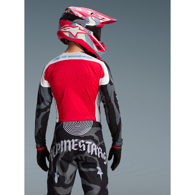 Alpinestars Techstar лимитирана серия Beast Coast мотокрос фланелка, сиво-черно-оранжева