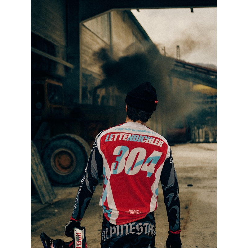 Alpinestars Techstar лимитирана серия Beast Coast мотокрос фланелка, сиво-черно-оранжева