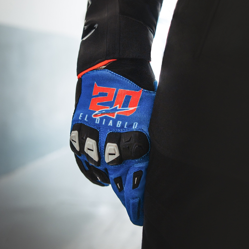 Колекция мотоциклетни ръкавици Alpinestars SP X 1 FQ20, синьо-черно-флуоресцентно червено