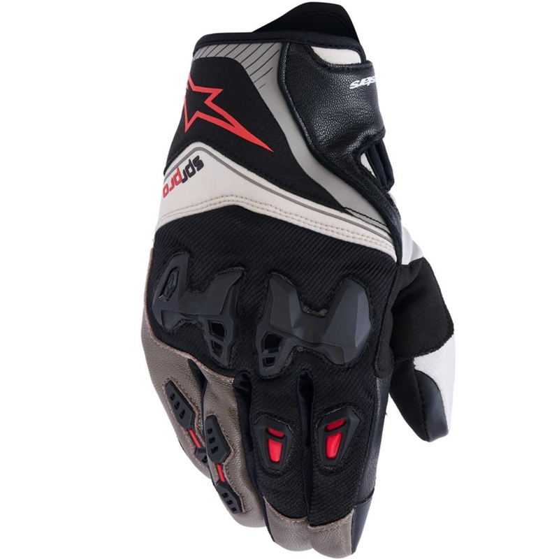 Мотоциклетни ръкавици Alpinestars SP-R PRO, светло сиво-кафяво-оранжеви