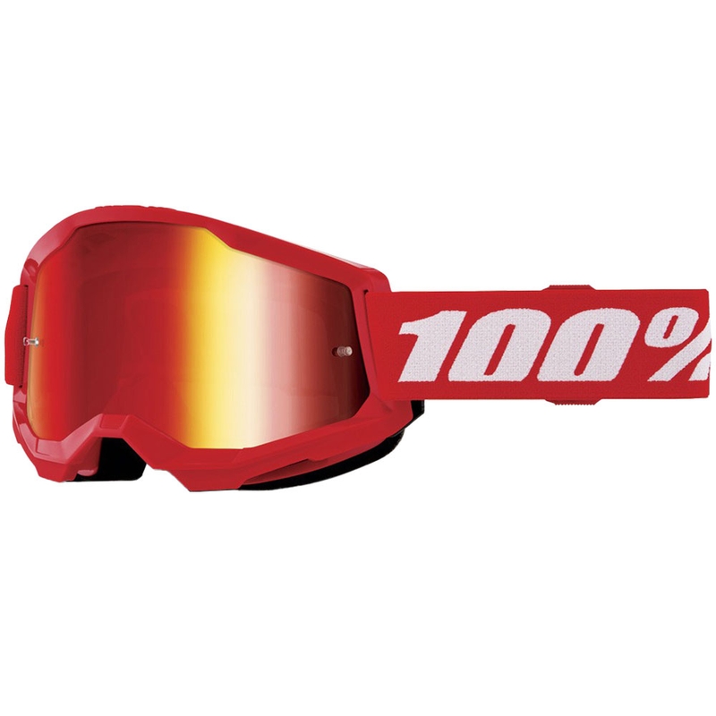 Детски очила за мотокрос 100% STRATA 2 red red plexi