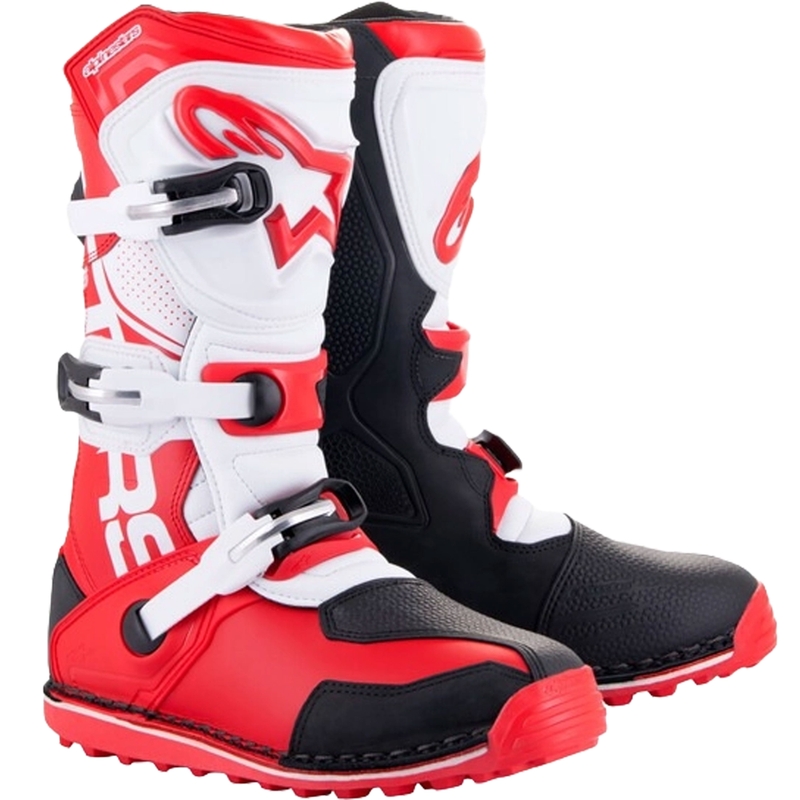 Alpinestars Tech Trial ботуши за мотоциклет бели-червени-черни