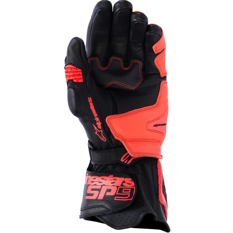 Мото ръкавици Alpinestars SP-9, черно-флуоресцентно червени