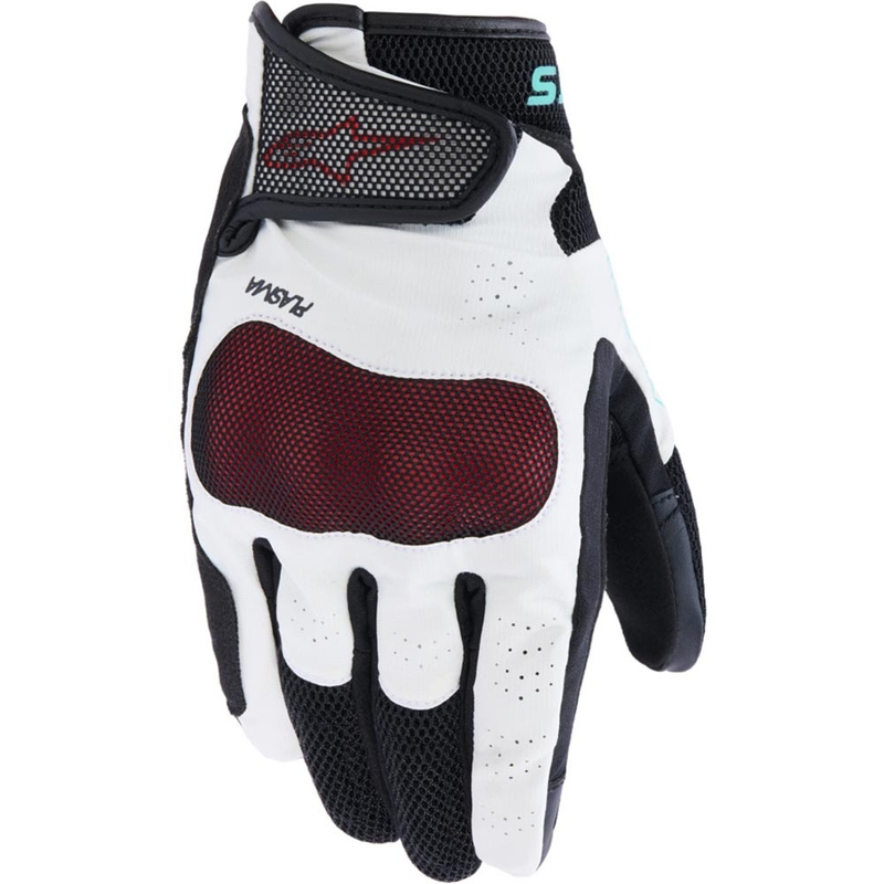 Дамски мотоциклетни ръкавици Alpinestars Stella Mogress Airflow, бяло-черно-тюркоазено