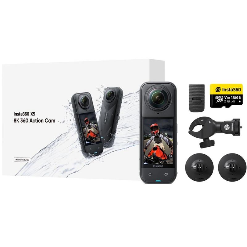 Insta360 X5 Комплект за мотоциклетна екшън камера, черна