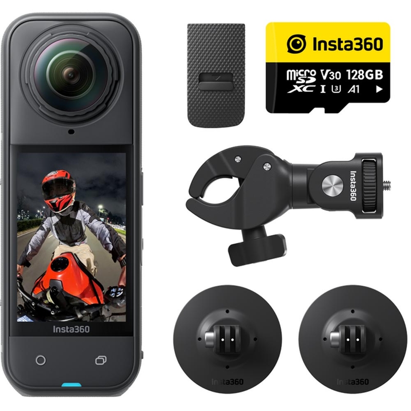 Insta360 X5 Комплект за мотоциклетна екшън камера, черна