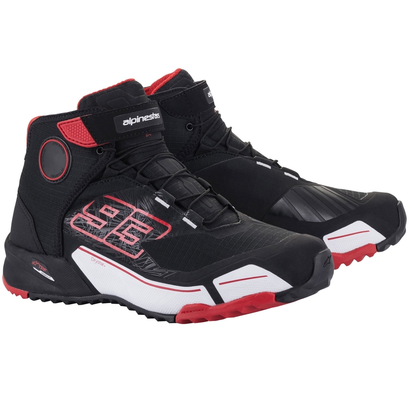 Колекция мотоциклетни ботуши Alpinestars CR-X Drystar MM93 черно-червено-бели