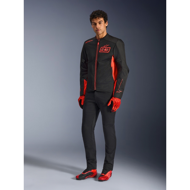 Мотоциклетно яке Alpinestars C-1 AIR MM93, колекция fluo, червено-червено-черно