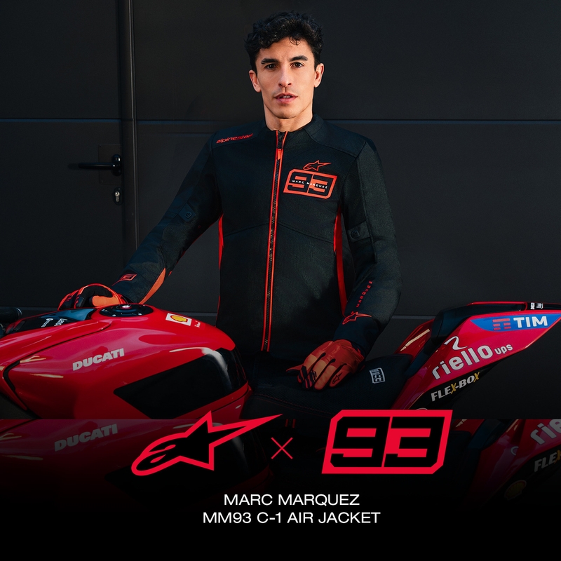 Мотоциклетно яке Alpinestars C-1 AIR MM93, колекция fluo, червено-червено-черно