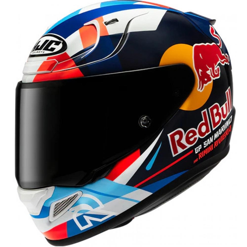 Мотоциклетна каска с пълно лице HJC RPHA 12 Red Bull Misano GP 2 MC21 синьо-бяло-червено
