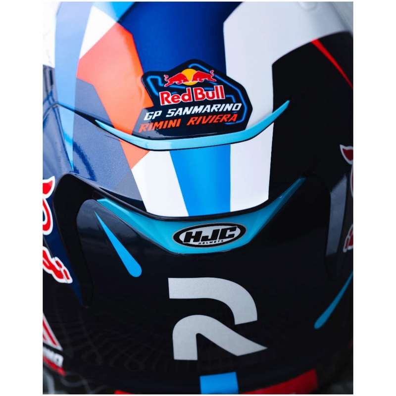 Мотоциклетна каска с пълно лице HJC RPHA 12 Red Bull Misano GP 2 MC21 синьо-бяло-червено