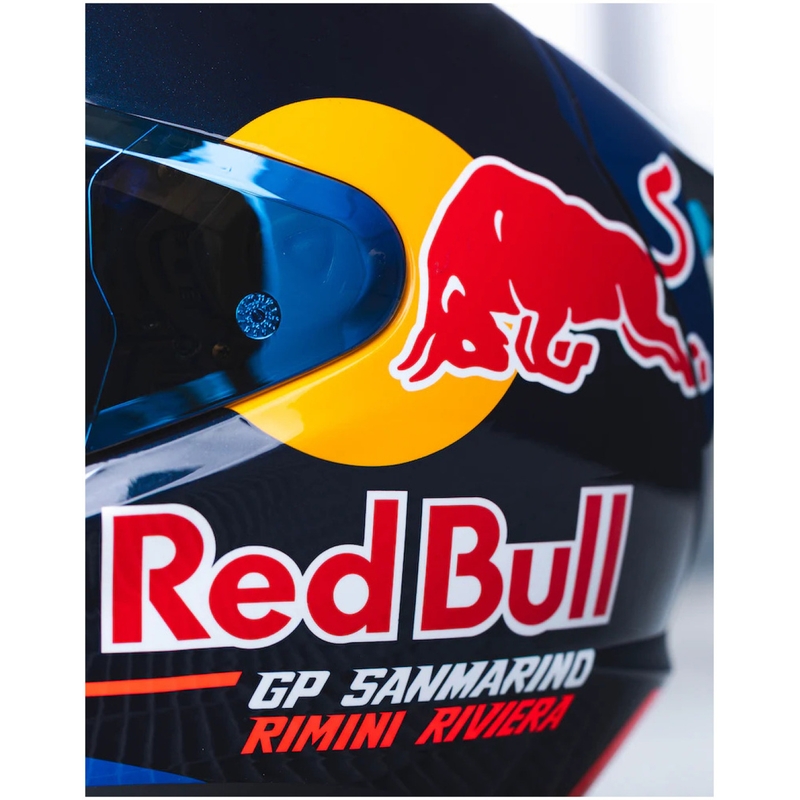 Мотоциклетна каска с пълно лице HJC RPHA 12 Red Bull Misano GP 2 MC21 синьо-бяло-червено