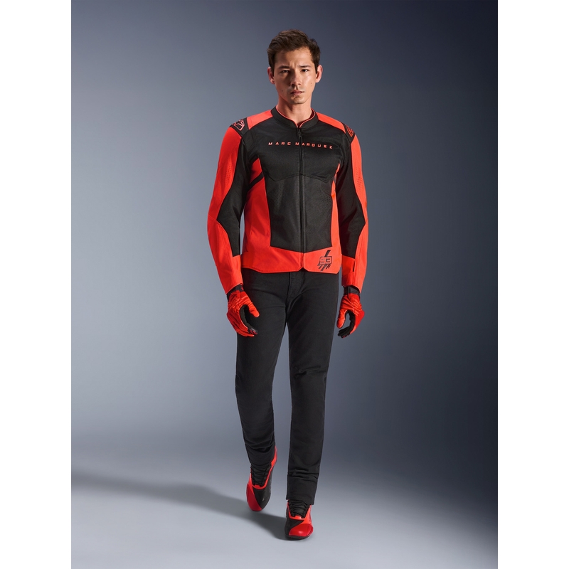 Мотоциклетно яке Alpinestars T-SPS Air V2 MM93, колекция fluo, червено-черно