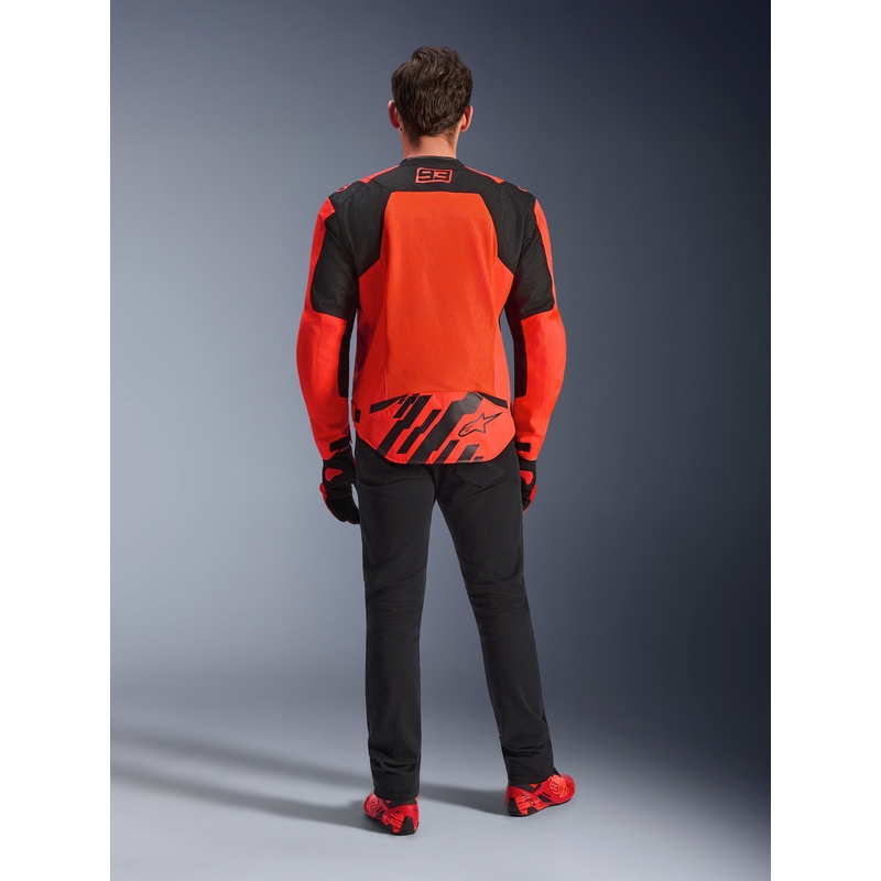 Мотоциклетно яке Alpinestars T-SPS Air V2 MM93, колекция fluo, червено-черно