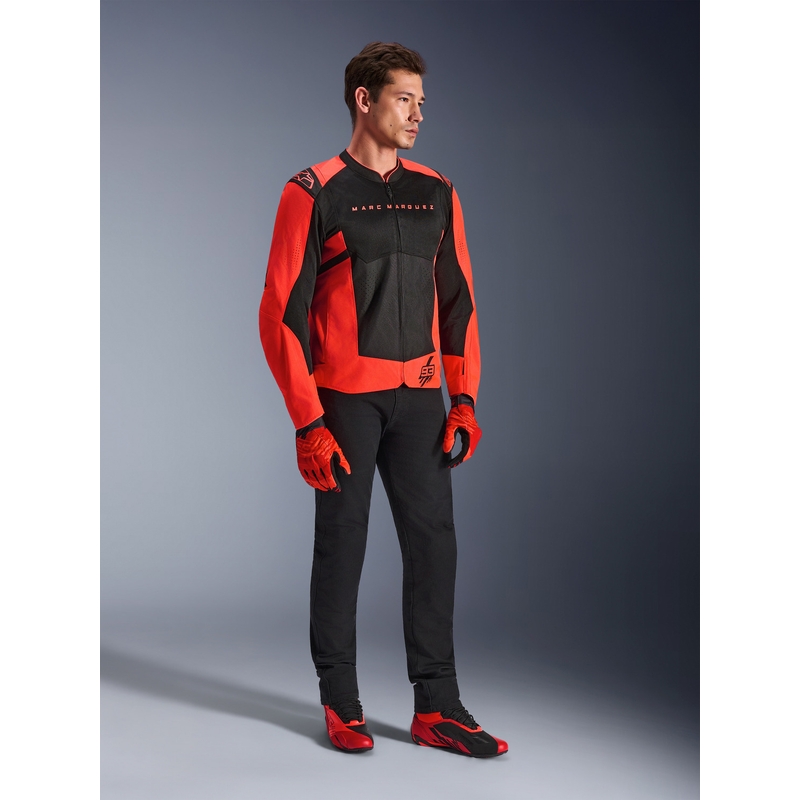 Мотоциклетно яке Alpinestars T-SPS Air V2 MM93, колекция fluo, червено-черно