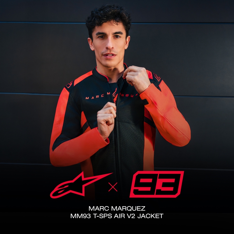 Мотоциклетно яке Alpinestars T-SPS Air V2 MM93, колекция fluo, червено-черно