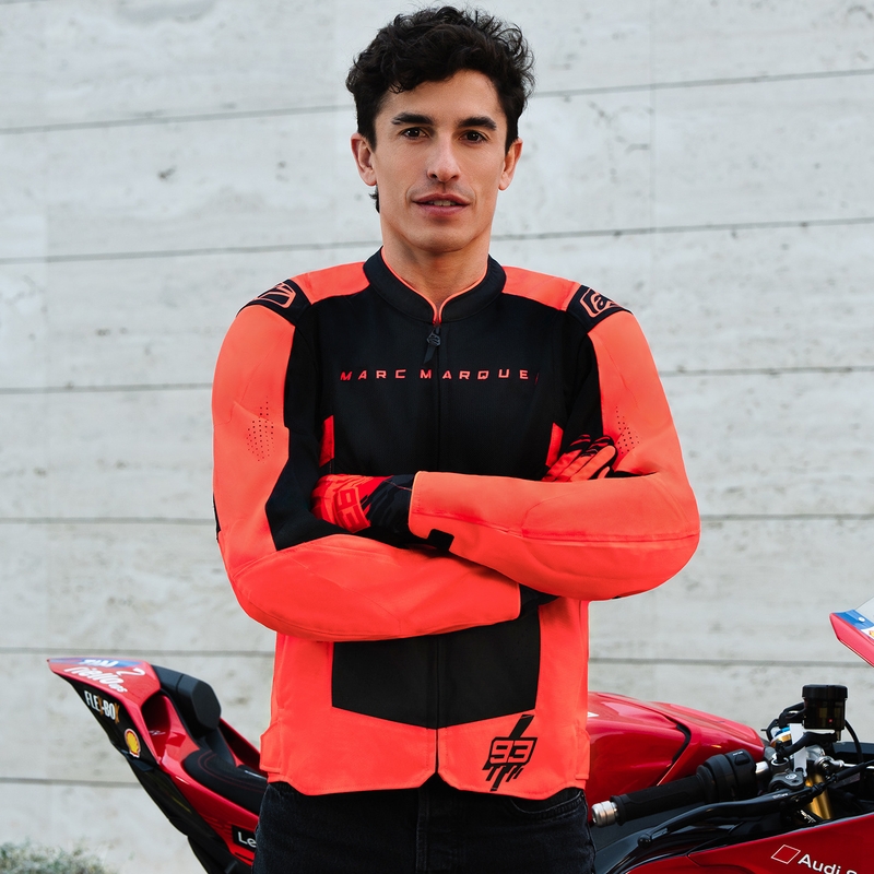 Мотоциклетно яке Alpinestars T-SPS Air V2 MM93, колекция fluo, червено-черно