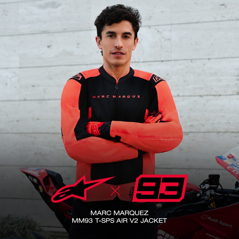 Мотоциклетно яке Alpinestars T-SPS Air V2 MM93, колекция fluo, червено-черно