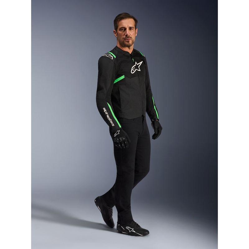Мотоциклетно яке Alpinestars T-SPS Air V2, черно-флуоресцентно зелено
