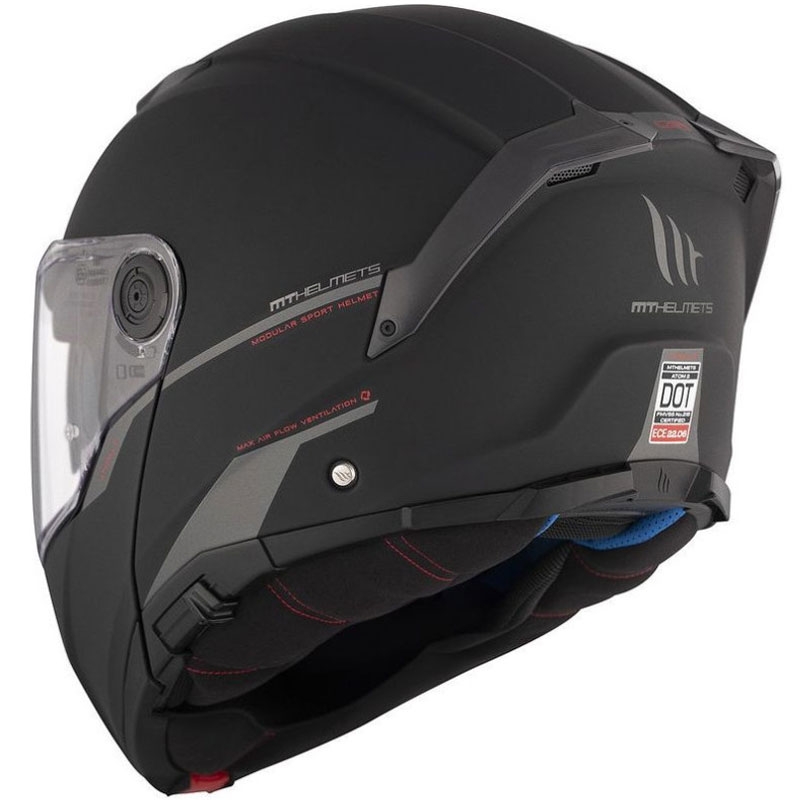 Мото каска MT ATOM 2 SV SOLID A1 с отваряща се дръжка, черна матова - II. качество
