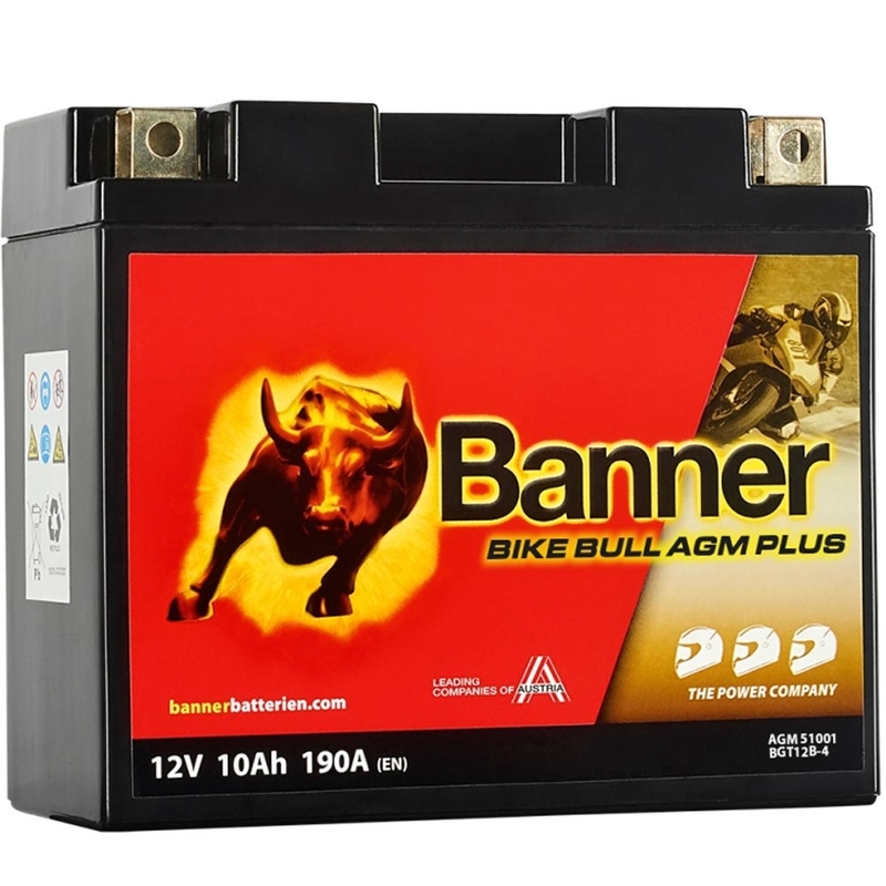 AGM батерия Banner Bike Bull AGM PLUS AGM PLUS 510 01 / BGT12B-4 - GT12B-4