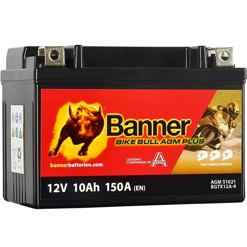 AGM батерия Banner Bike Bull AGM PLUS AGM PLUS 510 21 / BGTX12A-4 - GTX12A-4