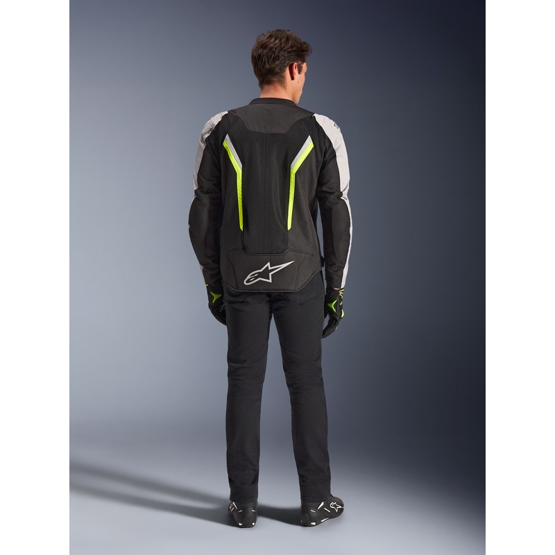 Яке за мотоциклет Alpinestars AST V3 Air, бяло-флуоресцентно жълто-черно